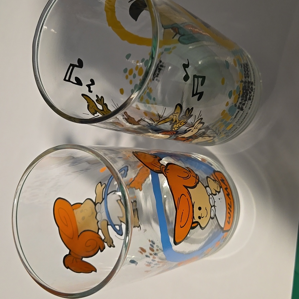 Vintage Wilma and Freddy Cartoon 1986 Glass Set - Picture 7 of 7
